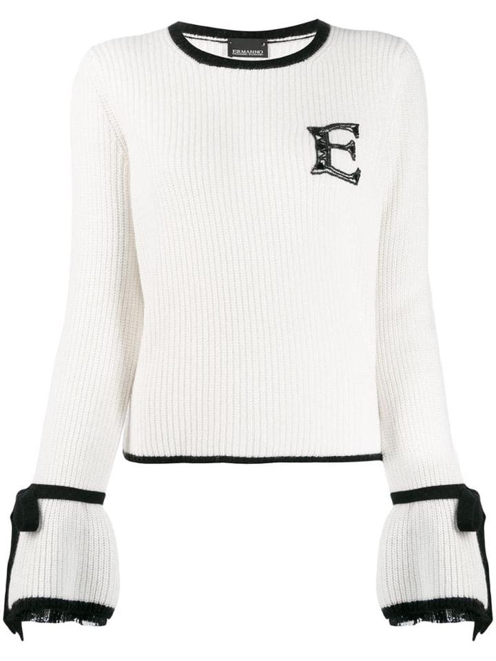 Ermanno Ermanno Rib Knit Sweater - White