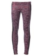 Faith Connexion Cloqué Skinny Trousers, Women's, Size: 40, Pink/purple, Cotton/lurex/polyamide/metallized Polyester