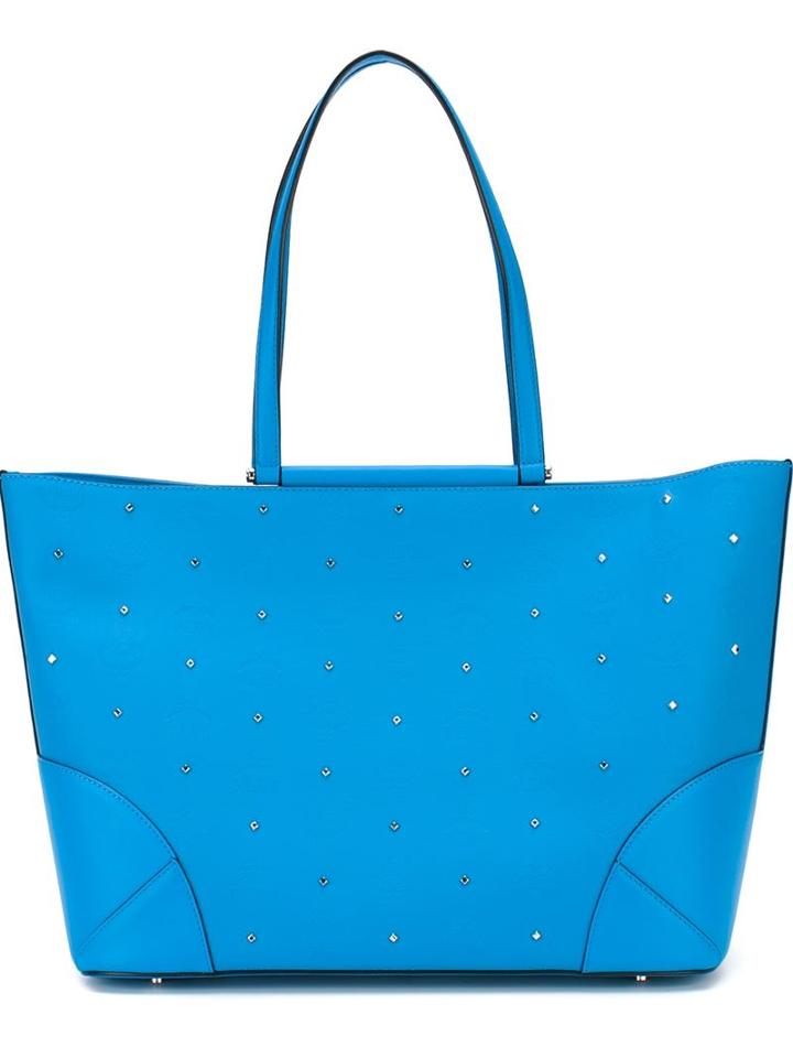 Mcm Medium 'claudia Studs' Shopper Tote, Women's, Blue