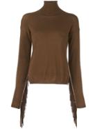 P.a.r.o.s.h. Fringed Back 'loris' Sweater, Women's, Size: Small, Brown, Cashmere/wool