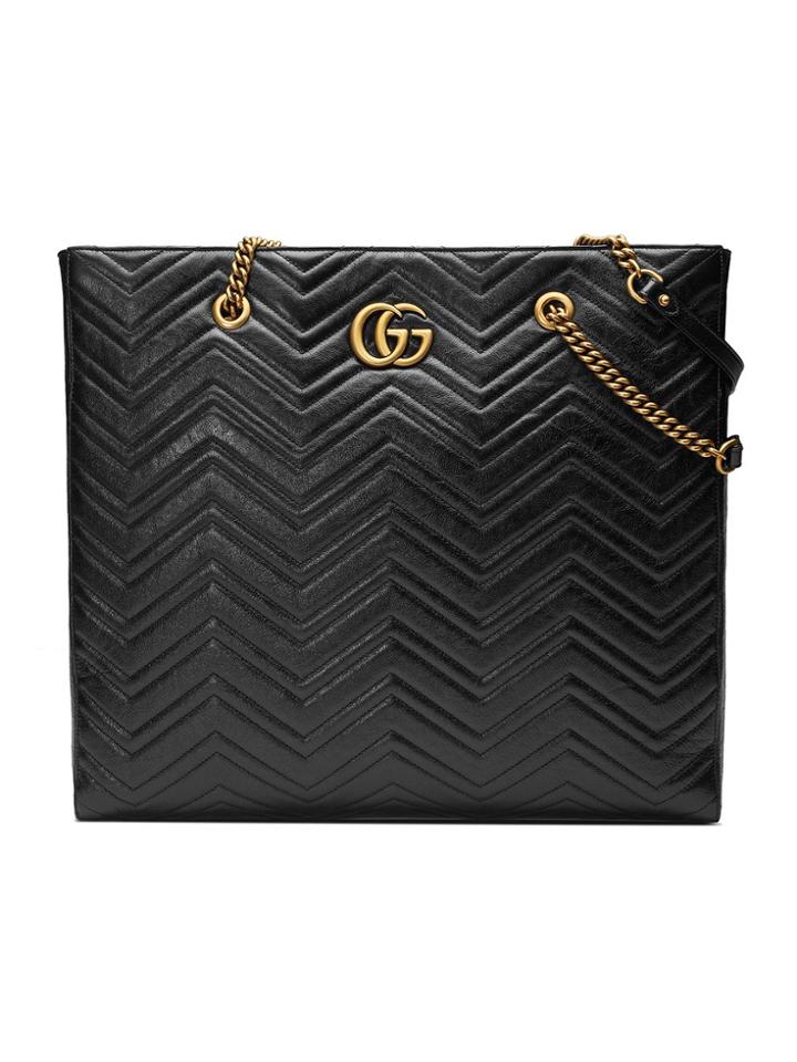 Gucci Gg Marmont Matelassé Large Tote - Black