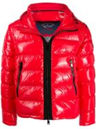 Paul & Shark Glossy Shell Puffer Jacket - Red