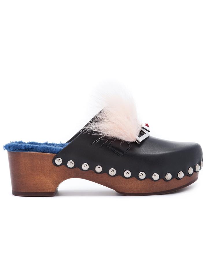 Fendi Square Eye Clogs - Brown