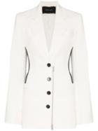 Mugler Two-tone Scuba Blazer - White