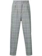 Monkey Time Plaid High-waisted Trousers - Grey