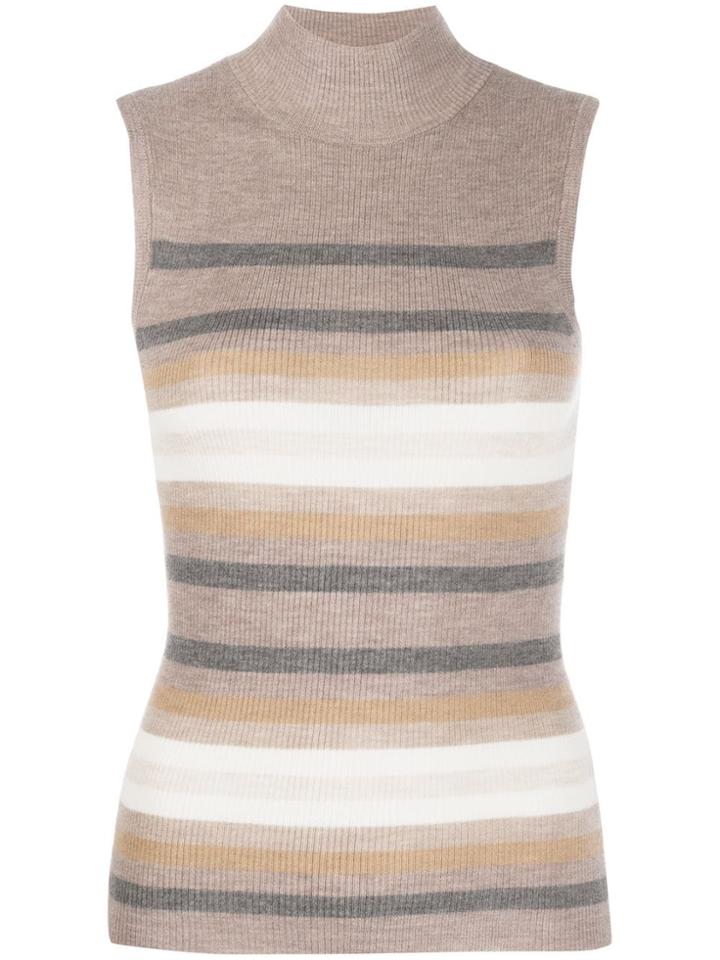 Theory Striped Knit Vest - Neutrals