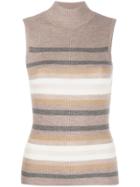 Theory Striped Knit Vest - Neutrals