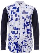 Junya Watanabe Comme Des Garçons Man Graphic Print Shirt, Men's, Size: Small, Blue, Cotton