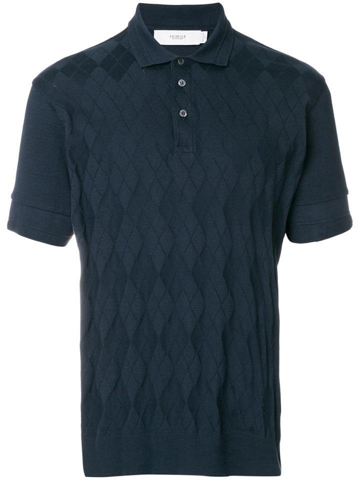 Pringle Of Scotland Argyle Pattern Polo Shirt - Blue