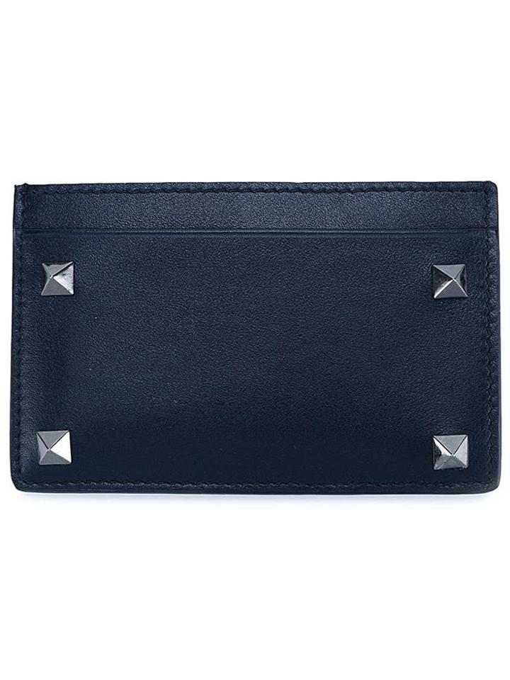 Valentino Navy Blue Rockstud Card Holder - Unavailable
