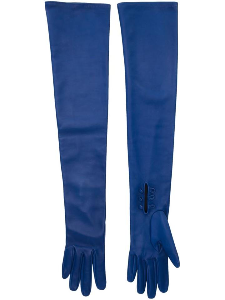 Oscar De La Renta Long Buttoned Gloves