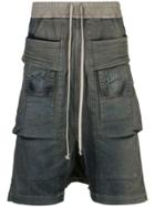 Rick Owens Drkshdw Dropped Crotch Shorts - Blue