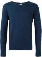 Massimo Alba Boat Neck Jumper, Men's, Size: Large, Blue, Cotton/cashmere