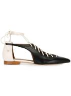 Malone Souliers Lace-up Ballerinas - Black