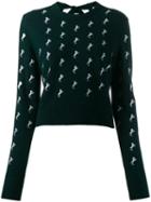 Chloé Horse Embroidered Jumper - Green