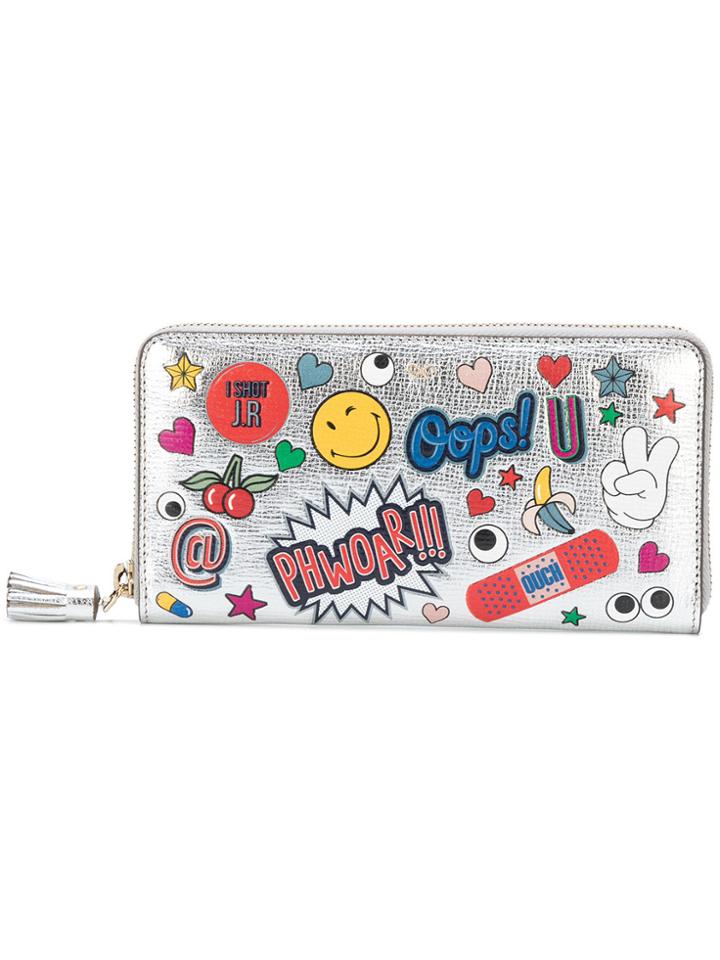 Anya Hindmarch Stickers Metallic Wallet