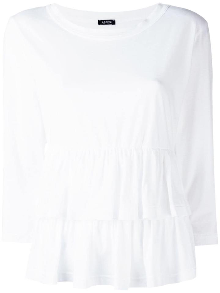 Aspesi Double Peplum Hem Top - White