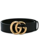 Gucci Logo Buckle Belt, Men's, Size: 105, Black, Leather/metal