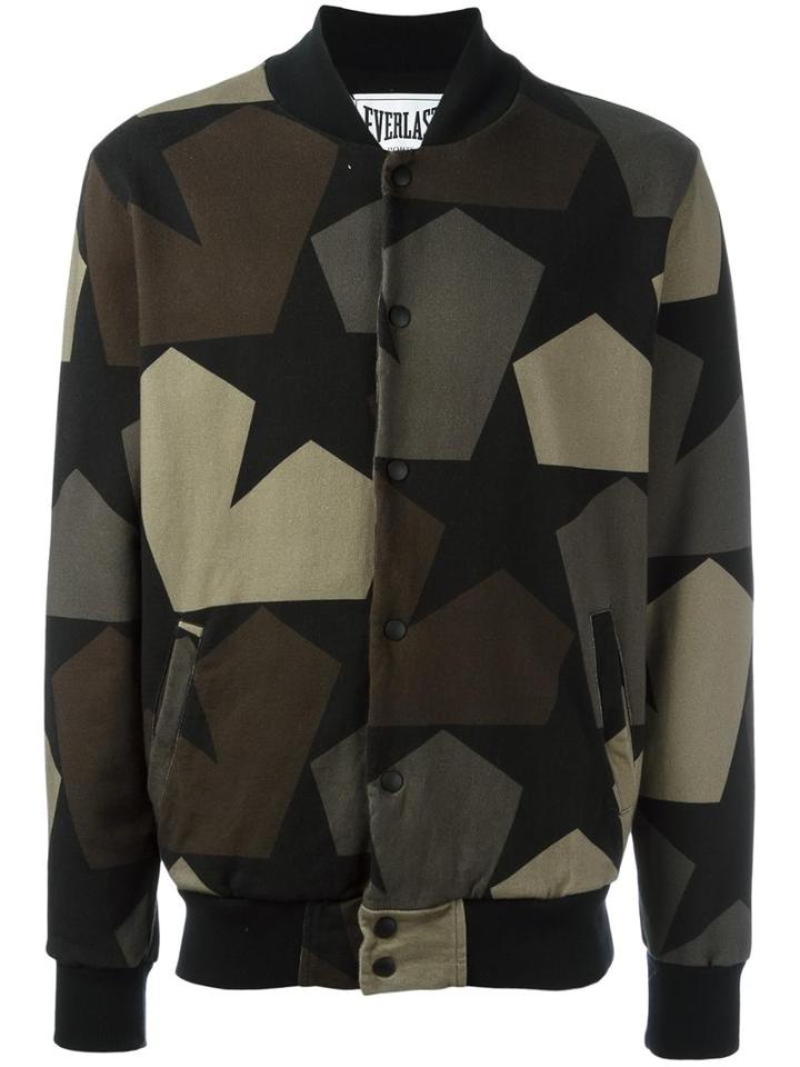 Ports 1961 Camouflage Print Bomber Jacket, Men's, Size: Xl, Black, Cotton