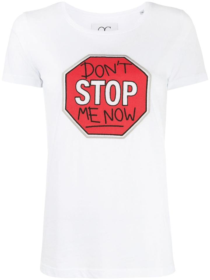 Quantum Courage Slogan Stop Sign T-shirt - White