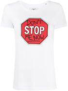 Quantum Courage Slogan Stop Sign T-shirt - White
