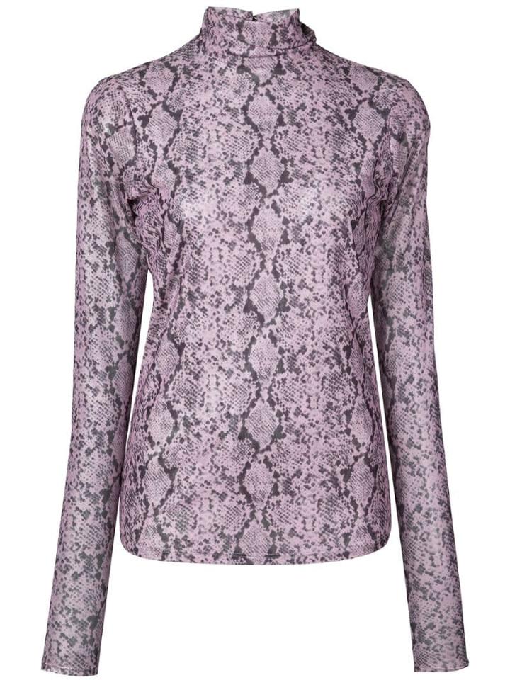 Cinq A Sept Python Turtleneck Top - Purple