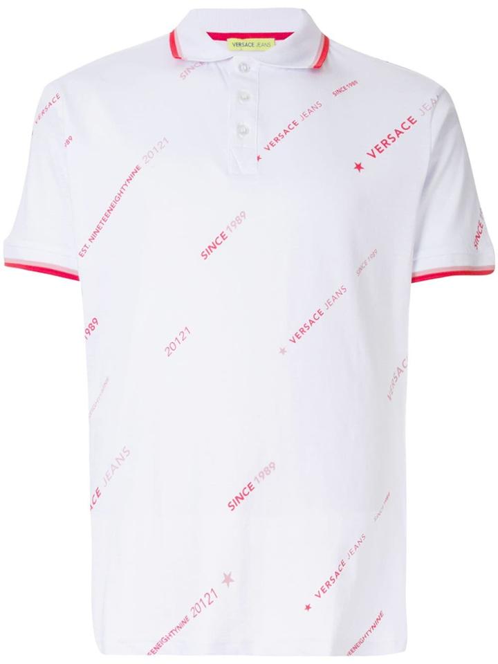 Versace Jeans Logo Print Polo Shirt - White