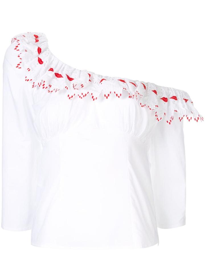 Vivetta Hands And Lips Trimmed Blouse - White