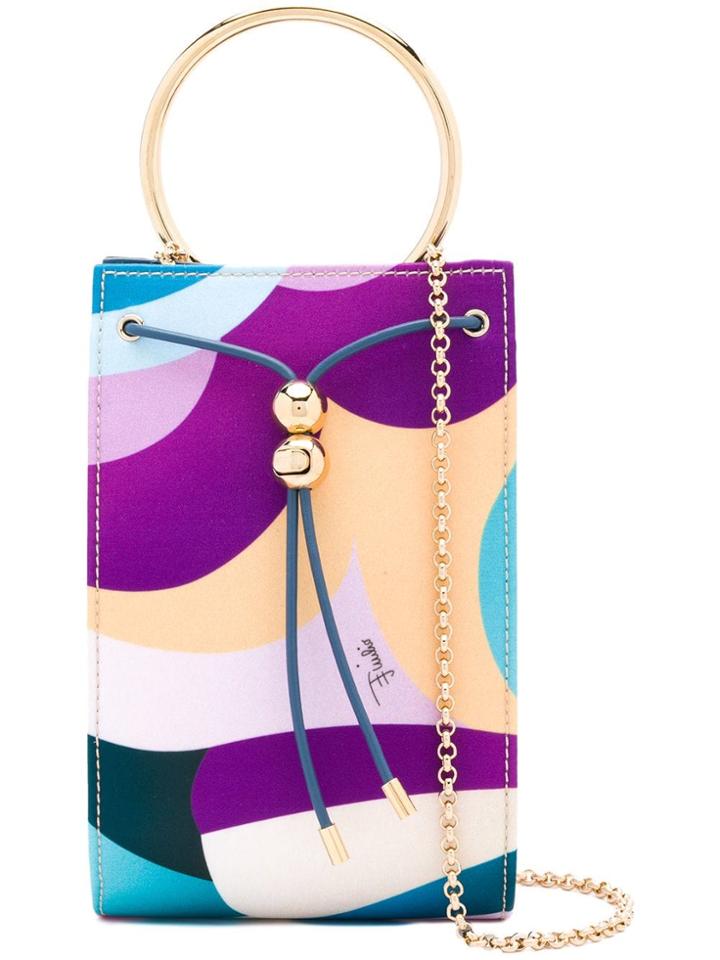 Emilio Pucci Metallic Handle Clutch Bag - Purple