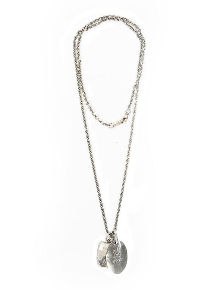 Tobias Wistisen Medallion Necklace, Men's, Metallic, Silver