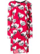 Boutique Moschino Floral Ruffle Dress, Women's, Size: 44, Red, Rayon
