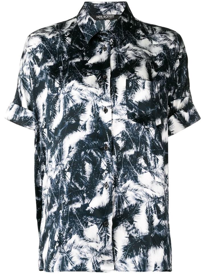 Neil Barrett Palm Tree Print Shirt - Black