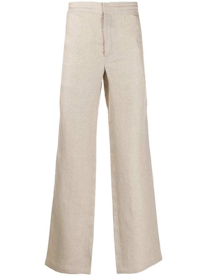 Brioni Wide Leg Trousers - Neutrals