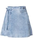 Zoe Karssen Wrap Denim Mini Skirt - Blue