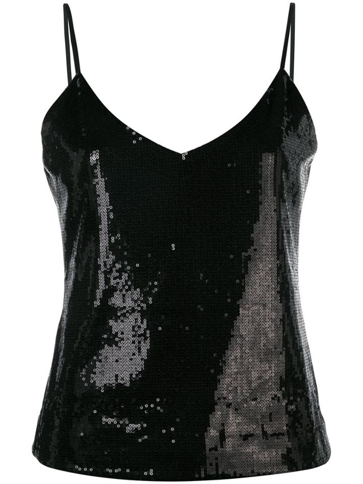 Rta Sequinned Cami Top - Black