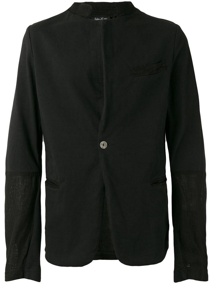 Andrea Ya'aqov Single Button Jacket, Men's, Size: Xl, Black, Cotton/linen/flax