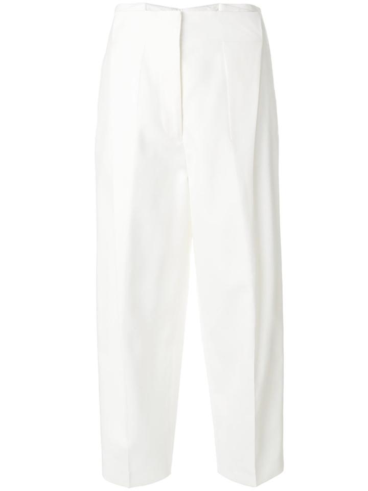 Jil Sander High Rise Cropped Pants - White