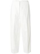 Jil Sander High Rise Cropped Pants - White