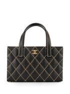 Chanel Pre-owned Wild Stitch Quilted Tote Bag - Black