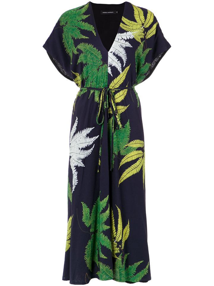 Andrea Marques Printed Midi Dress - Blue
