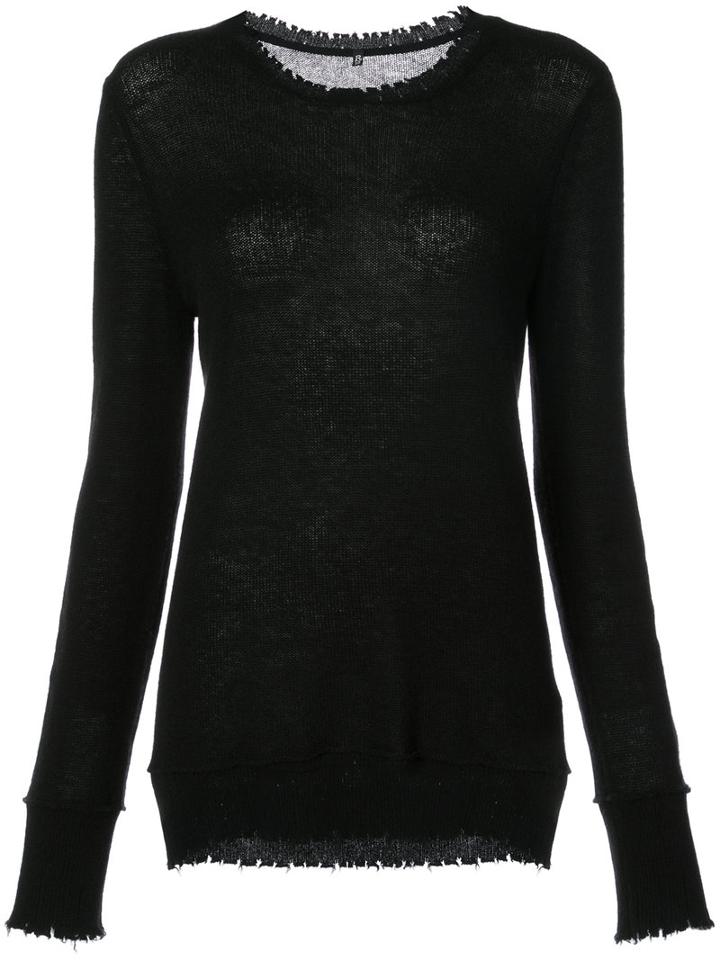 R13 - Frayed Top - Women - Cashmere - S, Black, Cashmere