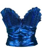 Attico Plissé Bustier Top - Blue