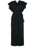 Comme Des Garçons Vintage Raw Edge Peplum Dress - Black