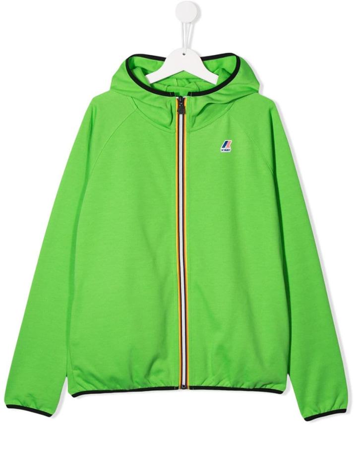K Way Kids Logo Print Hoodie - Green