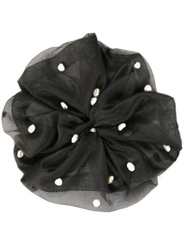 Le Chic Radical Pearl Embellished Scrunchie - Black