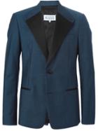 Maison Margiela Structured Blazer, Men's, Size: 50, Blue, Cotton/viscose/virgin Wool