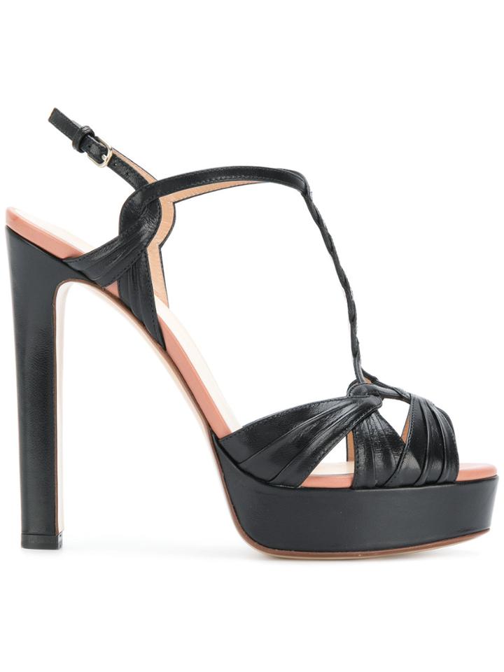 Francesco Russo T-bar 130 Sandals - Black