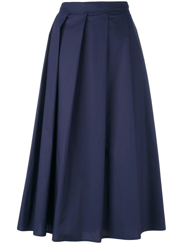 Sofie D'hoore - Pleated Midi Skirt - Women - Cotton - 38, Blue, Cotton