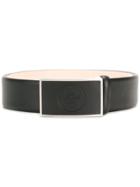 Balmain Logo Crest Buckle Belt - Black