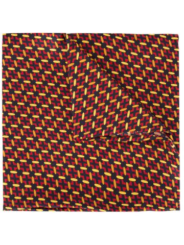 Simeone Napoli Chain Print Scarf, Men's, Yellow/orange, Silk